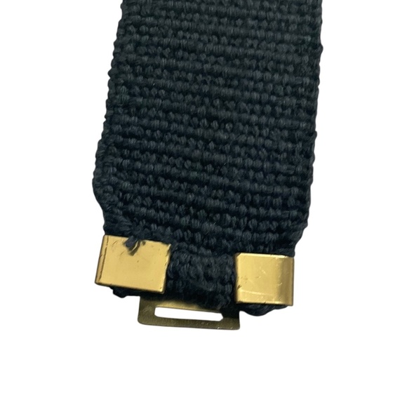 Vintage Gantos Black Belt with Gold Rhinestone Clasp - Picture 7 of 11